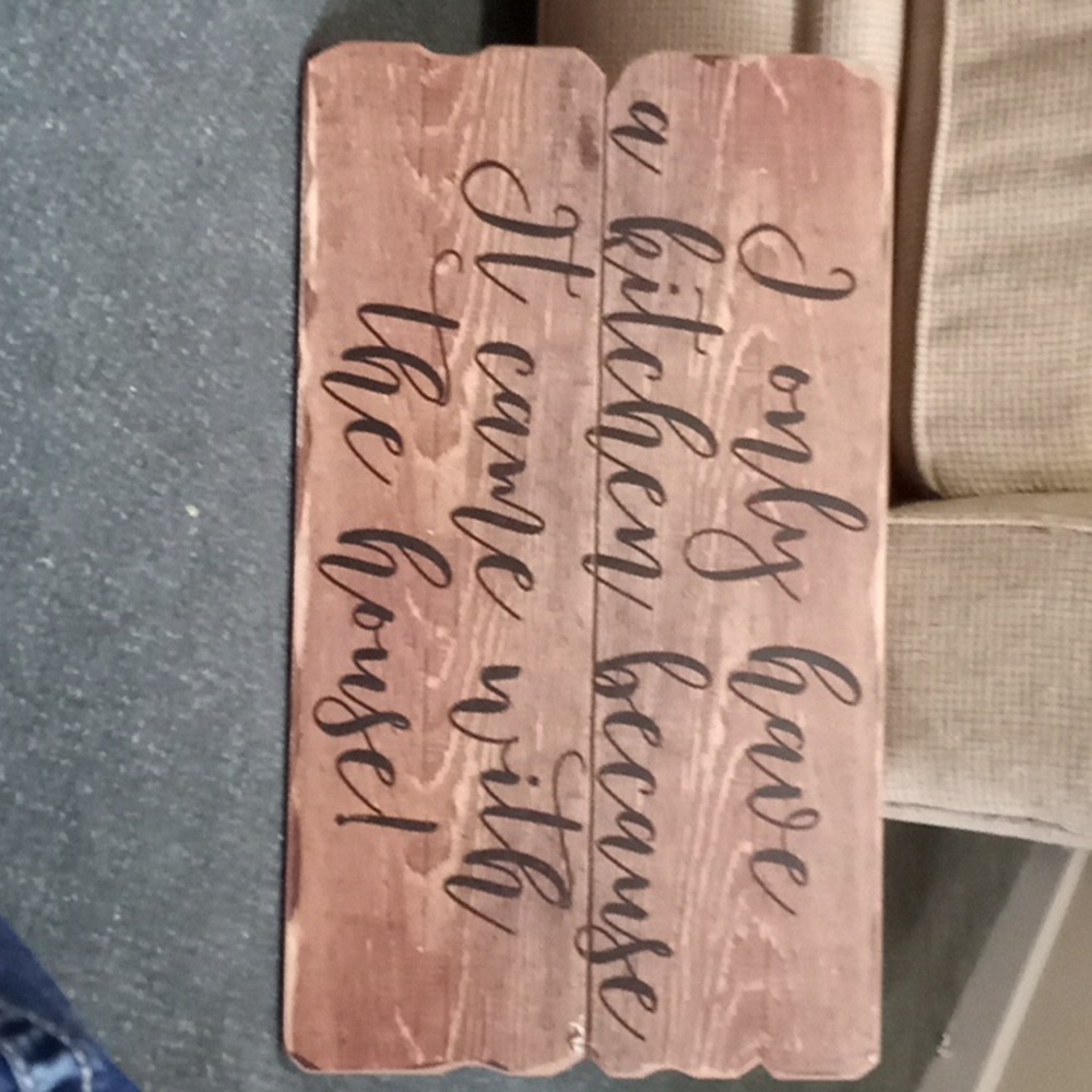 Wooden kitchen sign
